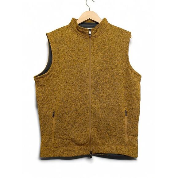 Peter Millar Other - Peter Millar Sweater Vest Men Size Large Full Zip‎ Dijon Yellow Heather NEW